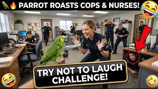 Parrot Roasts Cops &amp; Nurses – Try Not to Laugh Compilation! 😂🔥 #funnyparrot  #talkingparrot