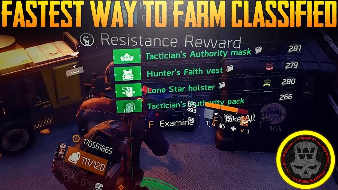 BEST way to farm Classified! Resistance Farm Guide (The Division 1.8) - YouTube