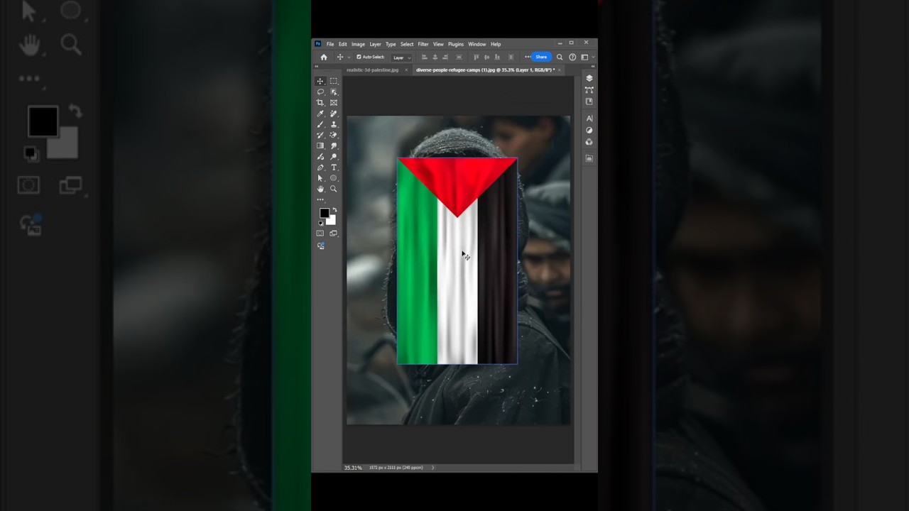 Add a Flag in face using Adobe Photoshop 2024 