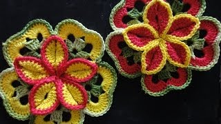 :     Volumetric flower of squares Crocheting