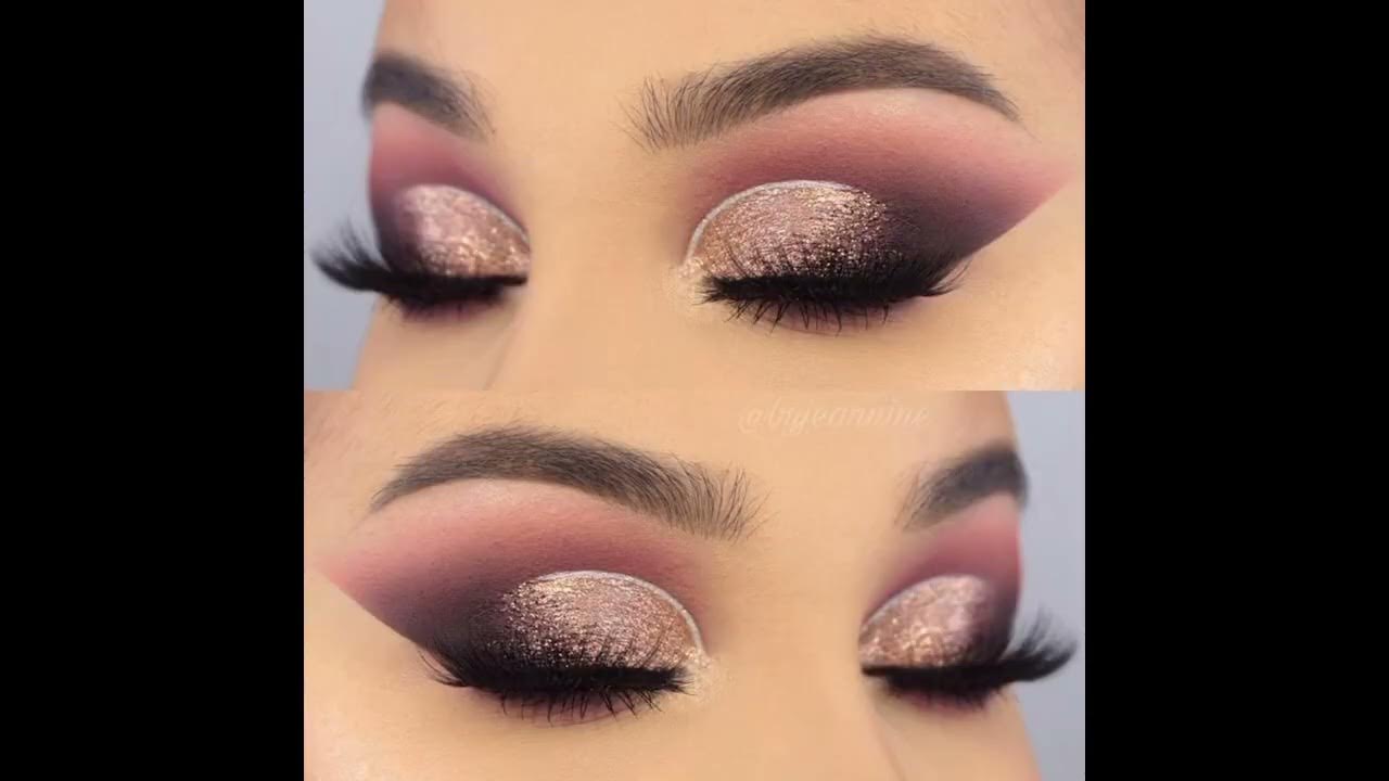 Макияж Cut Crease блёстки. Тени стили. Eyeshadow shining