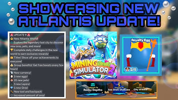 SHOWCASING NEW ATLANTIS UPDATE! | Roblox Mining Simulator 2