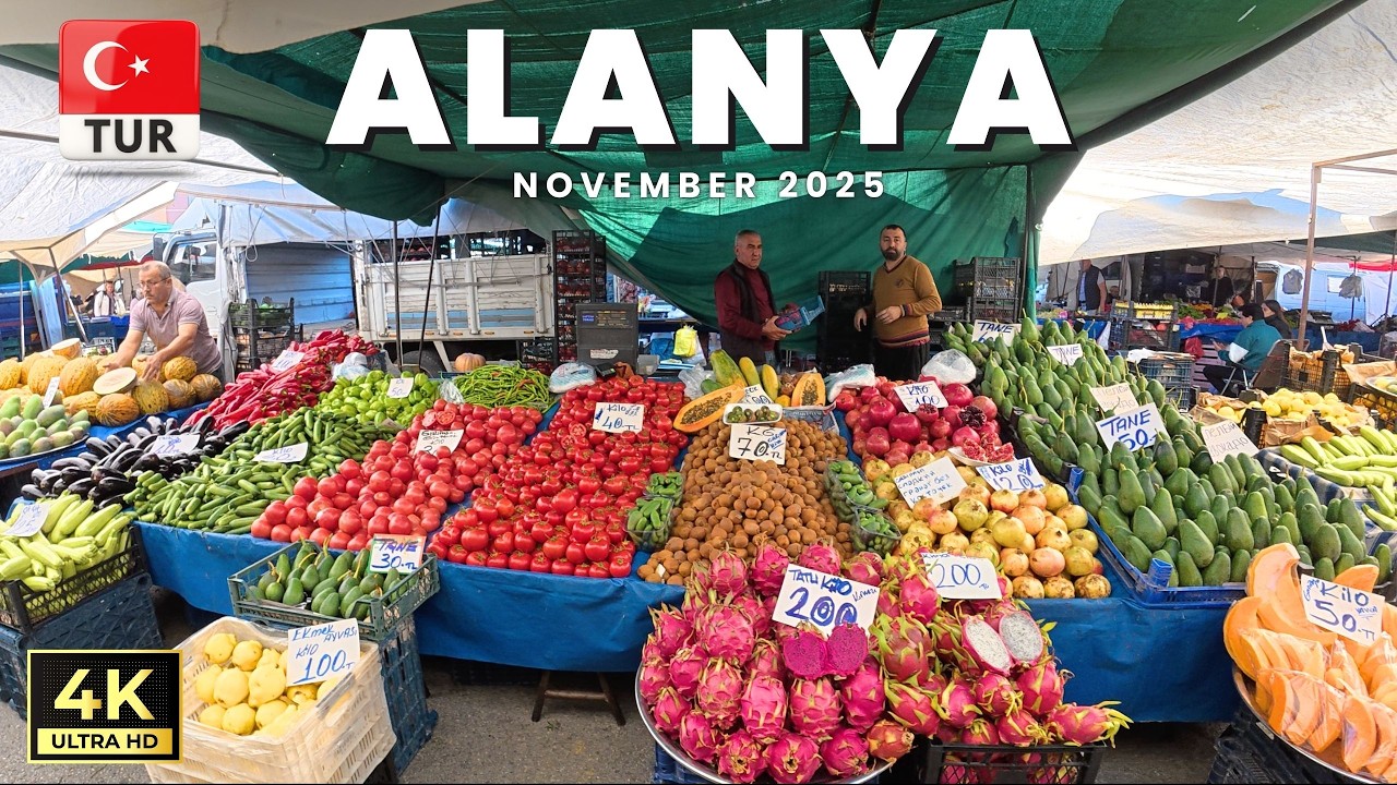 Alanya Mahmutlar Saturday Market | Antalya Turkey | November 15, 2025 [4K HD]