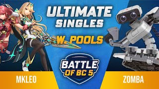 MkLeo (Pyra/Mythra) vs Zomba (ROB) - Ultimate Singles Winners Top 32 - Battle of BC 5