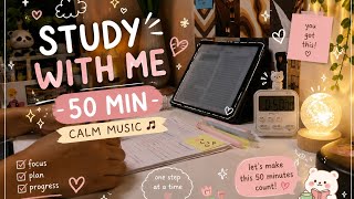 50 Min Study With Me ☕📚 | Real Time Study Session | UPSC Aspirant | Cozy & Productive