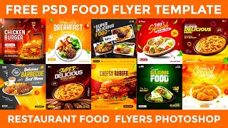 food flyer psd template photoshop free download | Restaurant Food  flyers Photoshop Tutorial psd screenshot 3