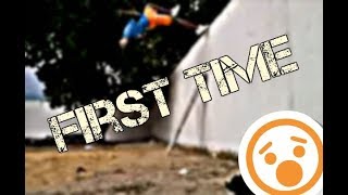 first time doing a wall flip ✔
