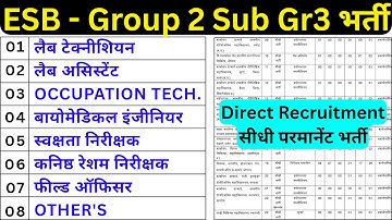 MPESB GROUP 2 SUB GROUP 3 VACANCY 2025 - LAB TECHNICIAN, LAB ASSISTANT, OCCUPATIONAL TECHNICIAN JOB