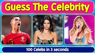 Guess the Celebrity in 3 Seconds...! | 100 most famous people in 2023