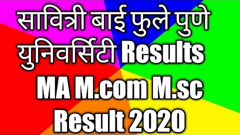 SPPU MA M.com M.sc results 2020  savitribai phule pune university MA M.com Msc result 2020