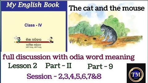Class 4 English#the cat and the mouse#part II//part 9#lesson 2//odia medium English class 4//