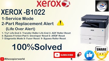 Xerox B1022 Part Replacement Alert | Xerox B1022 Service Mode | Xerox B1022 Maintenance Count Reset