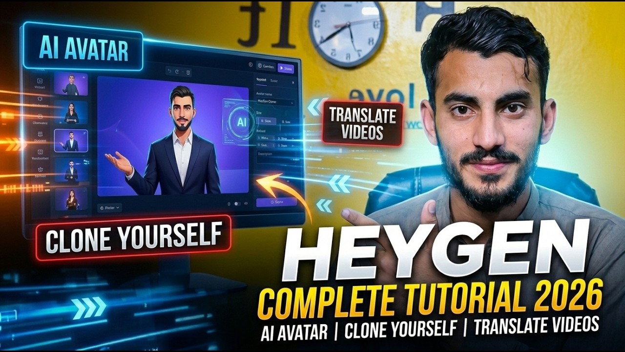 Heygen Tutorial HeyGen Complete Tutorial 2026 | AI Avatar, Clone Yourself, Video ...