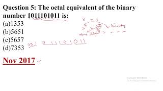 The octal equivalent of the binary number 1011101011 is: || UGC NET COA PYQ Nov 2017