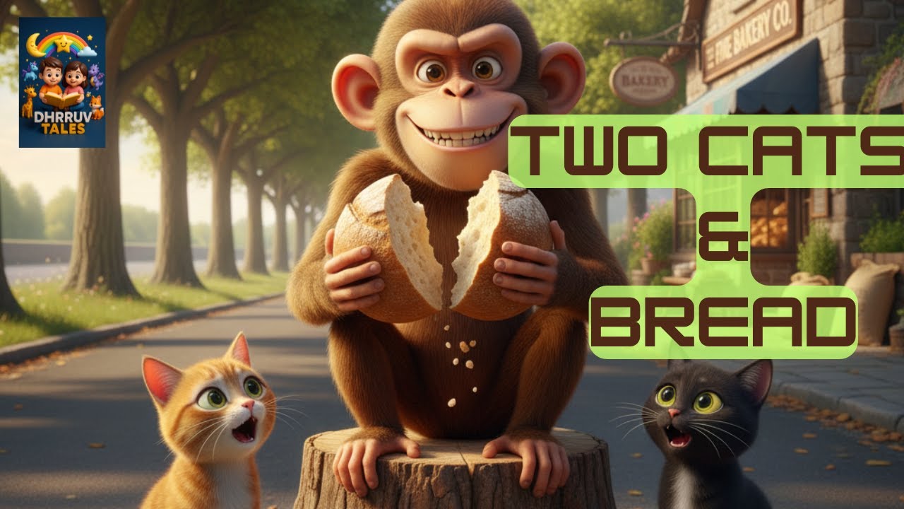 The Two Cats and the Loaf of Bread | Moral Story for Kids | Sharing is Caring
