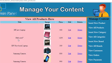 E Commerce Website in PHP & MySQL Part 49   Admin Panel