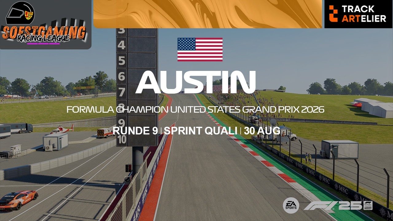Soestgaming Racing League Champions | Season 5 | Quali 09 | Austin | powered by TrackArtelier