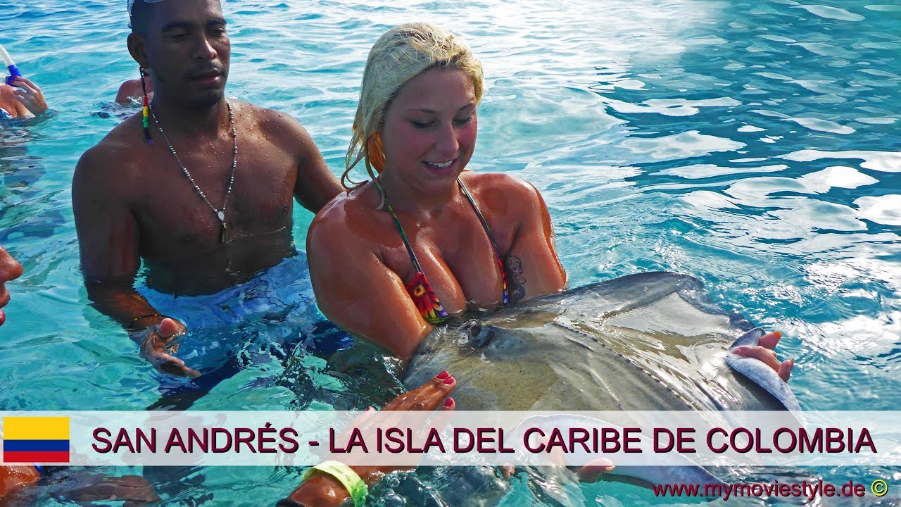 San Andrés Colombia - Isla del Caribe en el mar azul