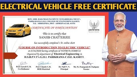 Free Online Quiz On "Introduction To Electrical Vehicle" With Certificate 2020 | Online course |