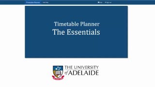 Timetable Planner  - The Essentials