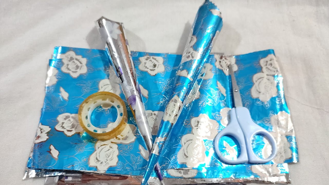 طريقه عمل قرطاس الحنه الطول والعرض بالمسطرة بطريقه سهله جداً للمبتدئين