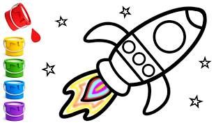 How To Draw A Rocket Easy Drawing And Coloring For Kids