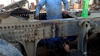 How to repair a broken Chassis of Volvo truck || Truck Chassis Repairing ||Frame Repairing ||