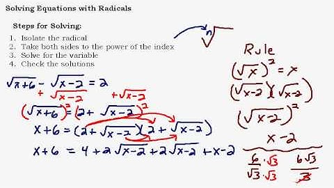 Solving Equations With Radicals Part 2 of 3