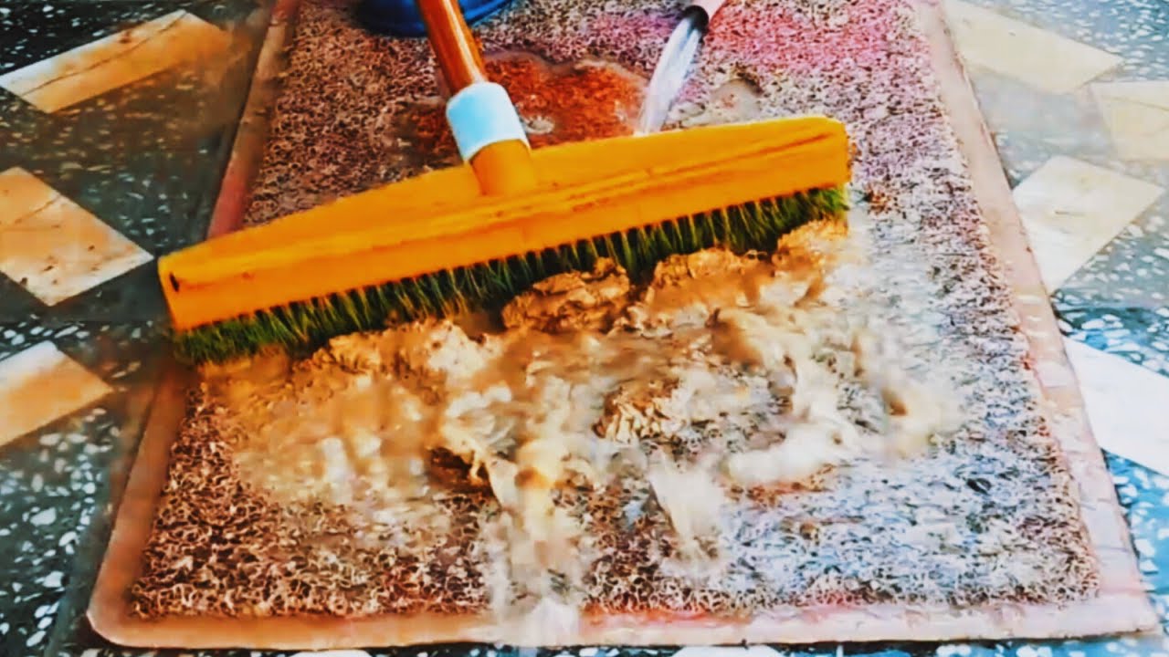 Dirty Rotten carpet(door mat)cleaning satisfying rug cleaning ASMR ...