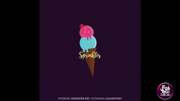 Sprinkles Ice cream shop | Logo design| Speed Art