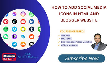 How To Add Social Media Icons In HTML And Blogger Website