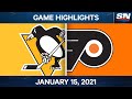 NHL Game Highlights | Penguins vs. Flyers - Jan. 15, 2021