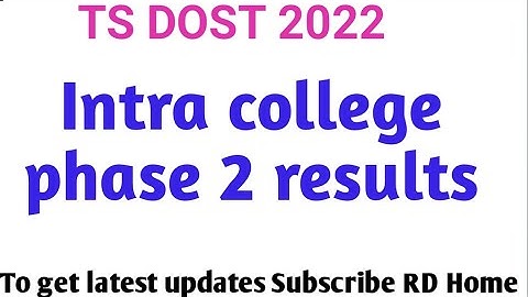 DOST 2022 intra college phase results
