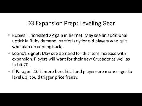 Diablo 3 Reaper Of Souls Expansion Preparation Guide - Make Gold And Protect Wealth