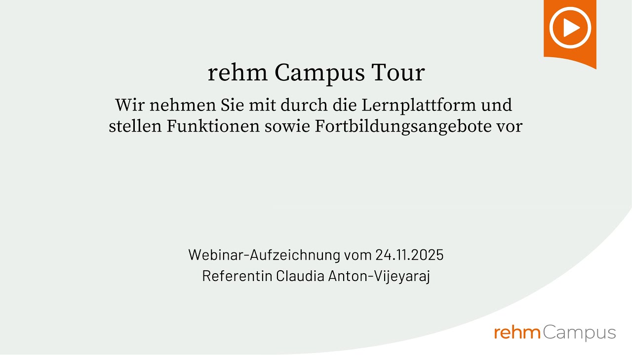 Vorstellung Lernplattform & Lernangebote von rehm Campus