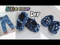 DIY Baby girls shoes from kids jeans🥿🥿Denim shoes making