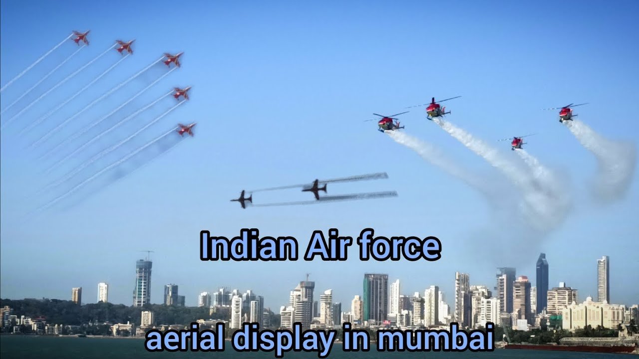 Indian Air force organised aerial display in mumbai mumbai airshow