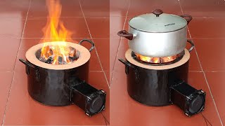 How to make a charcoal stove  Outdoor grill from an old pot