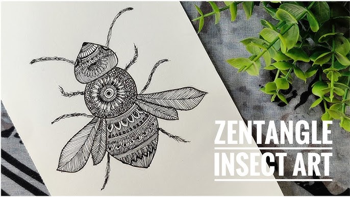 How to draw Zentangle Insect Art | #ThursdayZentangles - Day 89 Week 13 | Sonali Creations - YouTube how-to-draw-zentangle-insect-art-thursdayzentangles-day-89-week-13-sonali-creations-youtube
