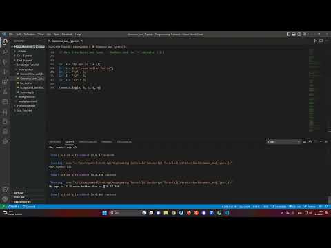 Javascript tutorial 1.2.3 - (Grammar and Types - Data Structures and Types Numbers &  "+"  Operation