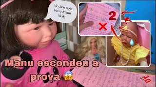 Manu não estudou para a prova e tirou nota baixa📝📚- escondeu a prova 😨/ Milli Produções