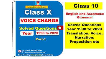 HSLC exam Voice change solved questions 1998 to 2020