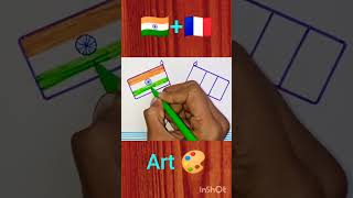 How to do Indian in France flags drawing in new design #art #drawing #india #france #design #yt #uk