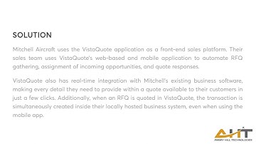 Mitchell Aircraft, VistaQuote Case Study Overview