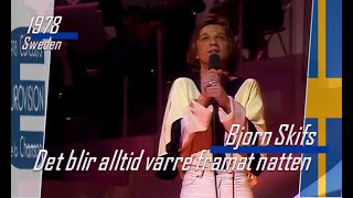 eurovsion 1978 Sweden 🇸🇪 Björn Skifs - Det blir alltid värre framåt natten  ᴴᴰ