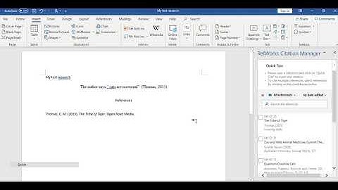Install and Use RefWorks in Word