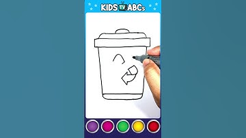 Recycle Bin  Drawing, Painting and Coloring for kids and toddlers | #recycle #bin #drawing