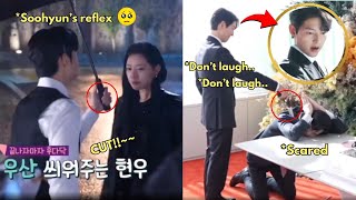 Joongki & Soohyun at that gun behind scene 😭🤣 Kim Soohyun rushed to get Kim Jiwon an umbrella👀