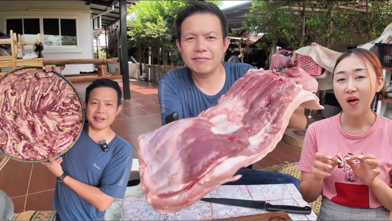 หมูสามชั้นแดดเดียวหมักน้ำปลา สูตรเด็ดไว้กินสงกรานต์