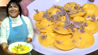 Watch Luisa roll a giant pasta sheet & then make ravioli! | Pasta Grannies